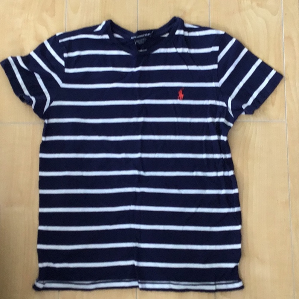 Blue and white striped Ralph Lauren sport